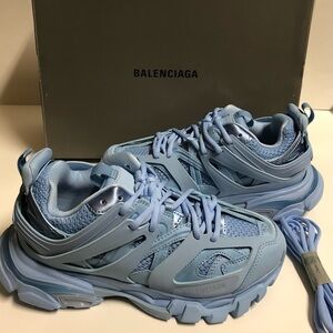 Balenciaga Track Trainers Light Blue Women Size 9 BST VNDS Runners